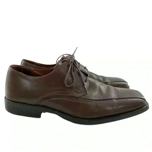 Johnson and Murphy mens oxfords size 10.5 brown leather square bicycle toe main image 7